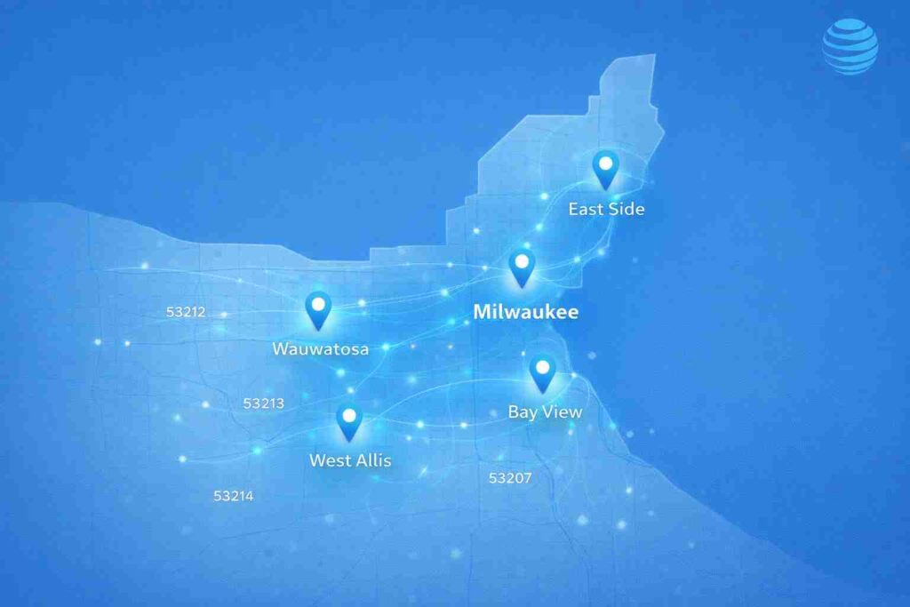 AT&T Fiber Internet Coverage Map in Milwaukee, WI