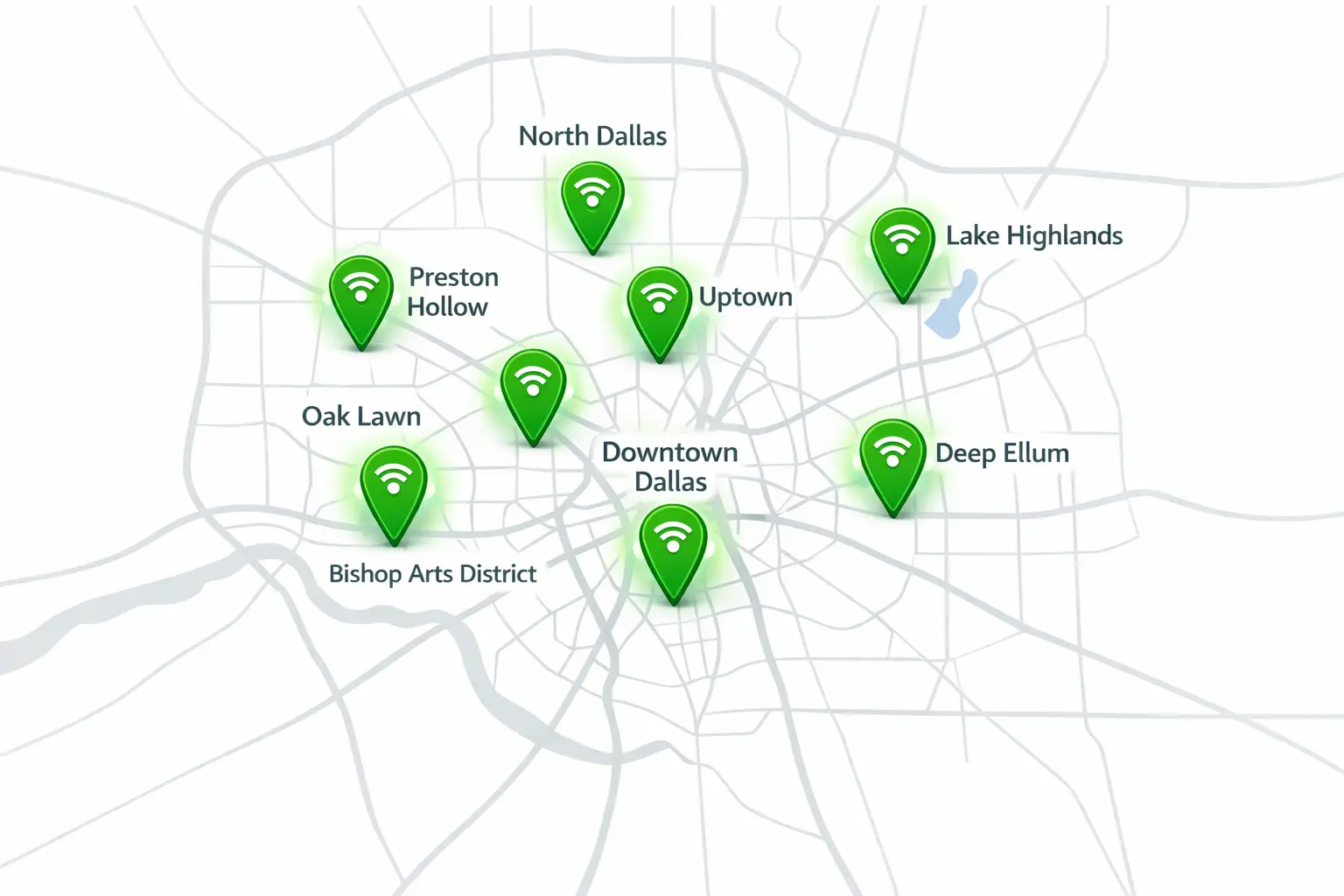 Dallas Internet Coverage Map with CenturyLink Service Areas
