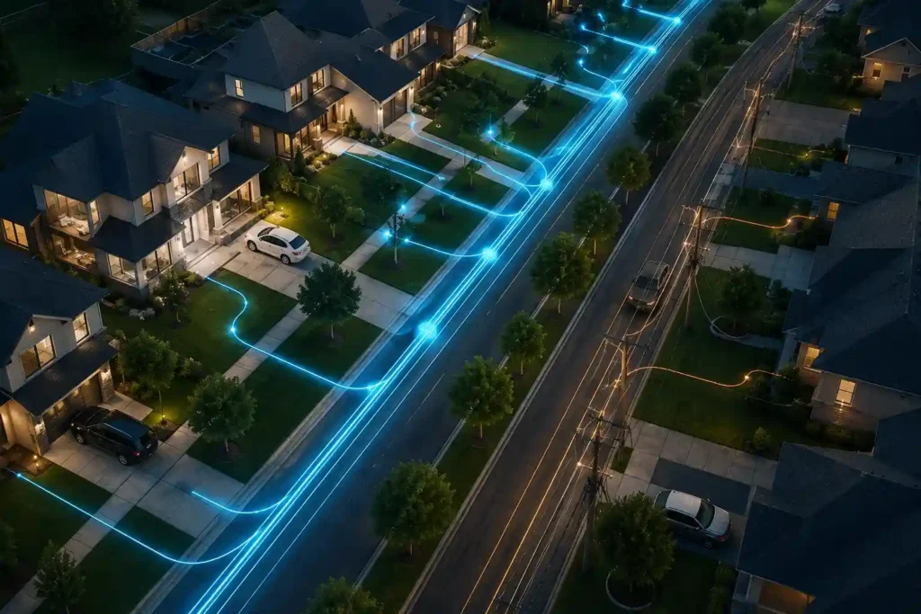 Internet network coverage varying between homes on the same street