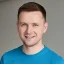a man in blue t shirt